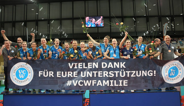 Volleyball-Fest zum Abschluss: VC Wiesbaden feiert die Bronzemedaille