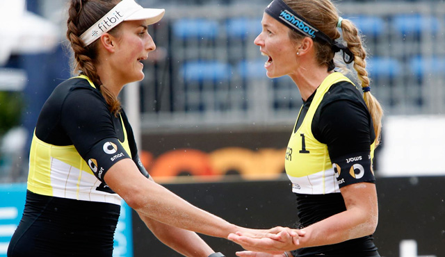 Beachvolleyball-Nationalteam Holtwick/Semmler bei der Europameisterschaft im schweizerischen Biel knapp am Halbfinale vorbei