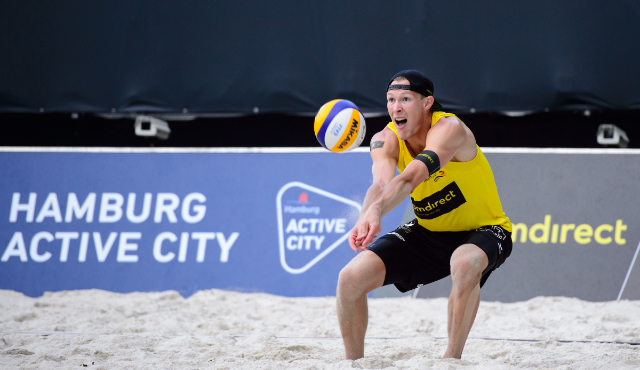 Beacher Philipp Arne Bergmann bei den deutschen Volleyballmeisterschaften ohne Partner Yannick Harms!