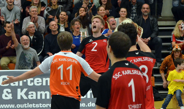 Zweiter Heimsieg für die Drittliga-Volleyballer des SSC Karlsruhe